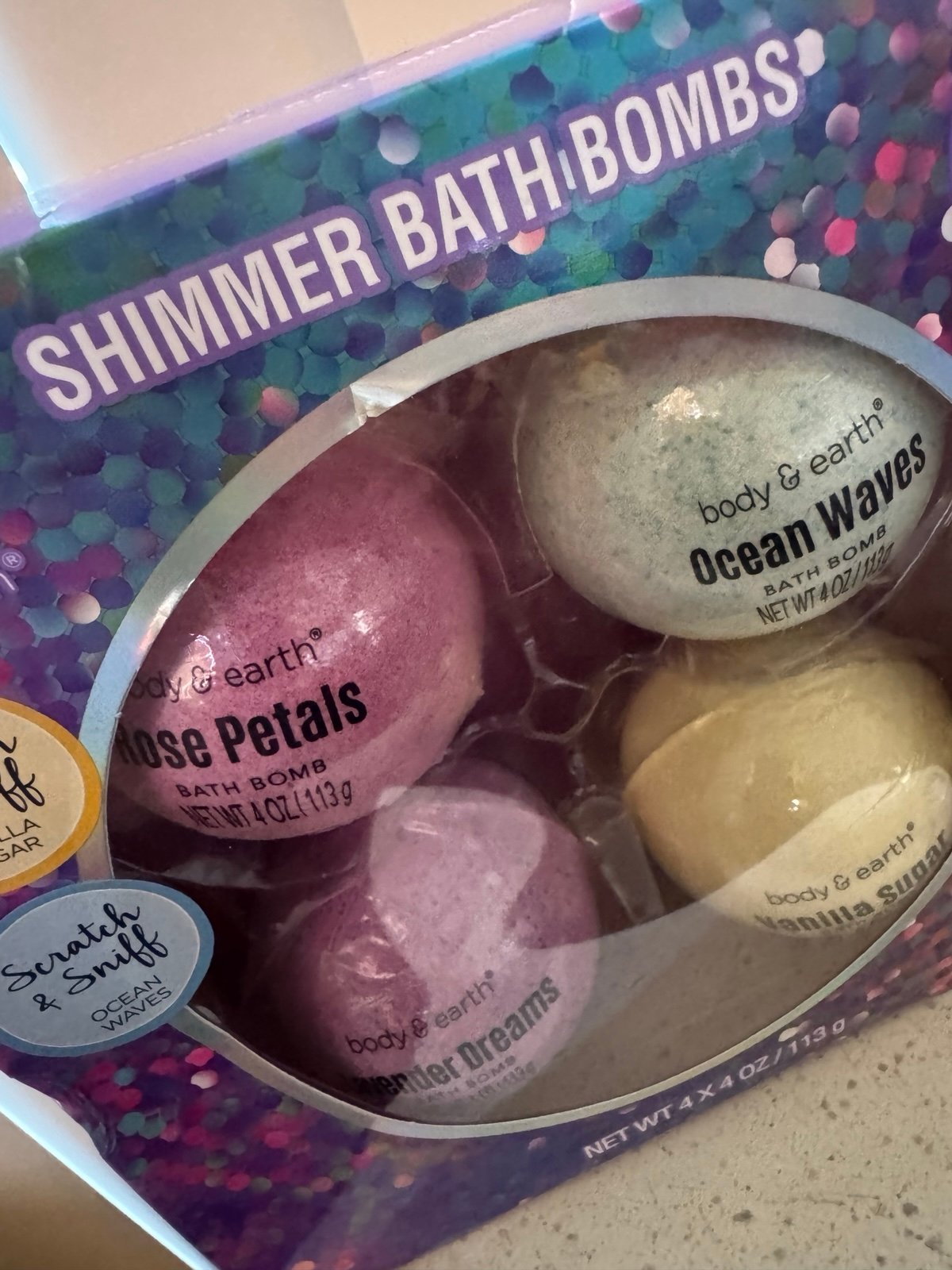 Shimmer Bath Bombs Set - 4 Pack - Body & Earth
