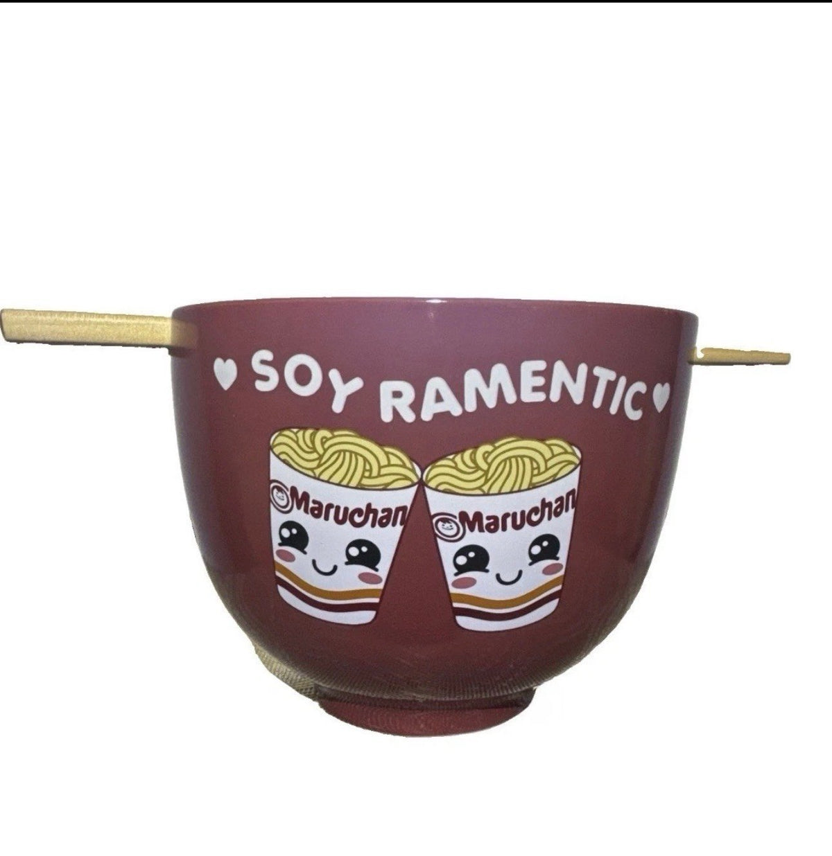 Soy Ramen ceramic Noodle Bowl with Chopsticks - Maruchan