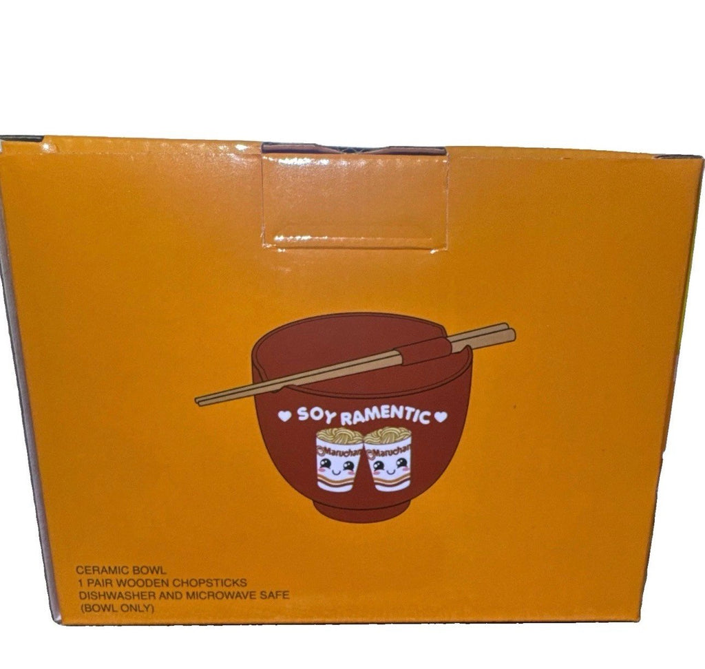 Soy Ramen ceramic Noodle Bowl with Chopsticks - Maruchan
