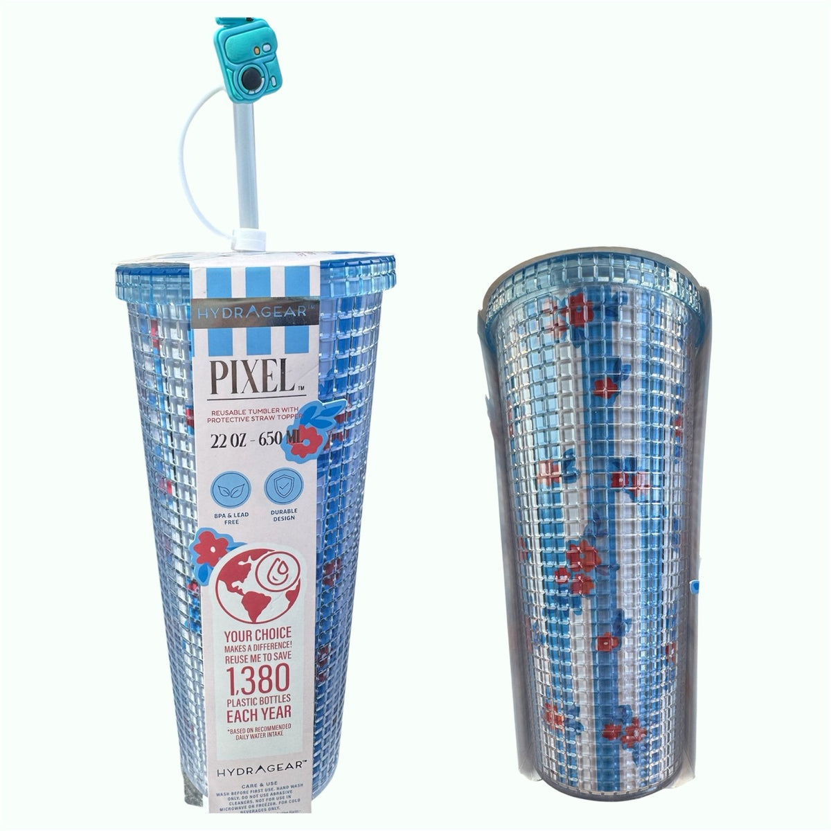 Hydragear Pixel Reusable Tumbler with Straw 22oz BPA Free - Hydrapak