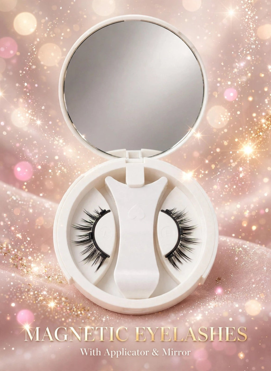 Reusable Magnetic Eyelashes with Applicator Tool and Mirror
