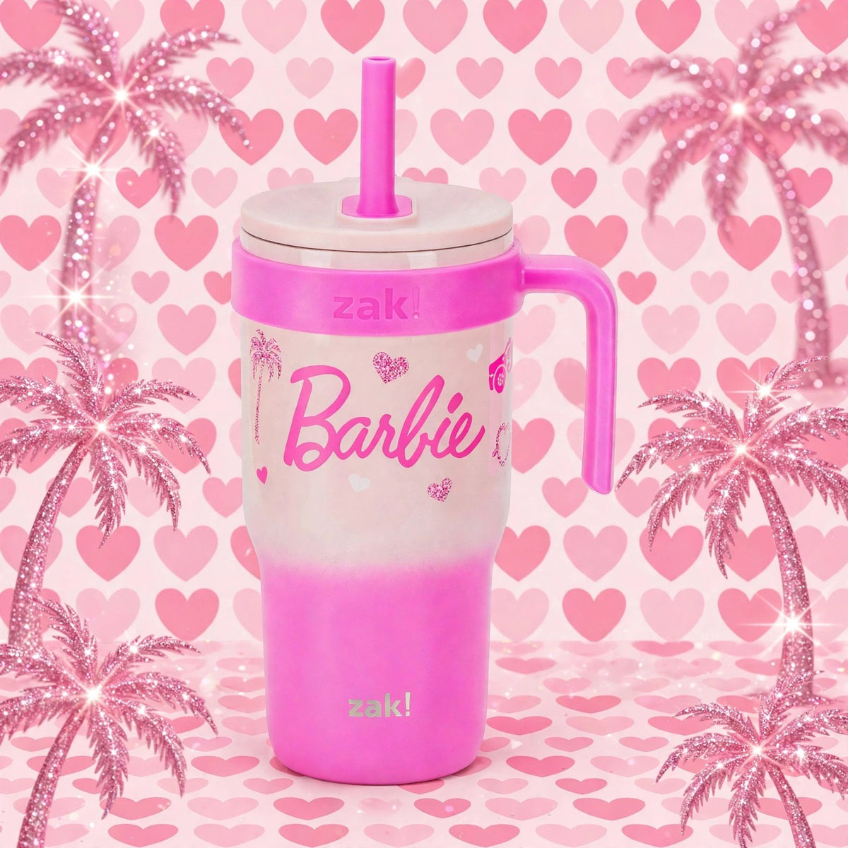 Zak! Barbie 18oz insulated Tumbler with Straw & handle - Zak Designs