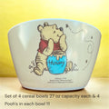 Winnie the Pooh Set of 4 Cereal Bowls 27 oz Each, Franchise - Disney