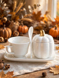 Pumpkin ceramic Coffee Set with Spoon