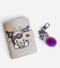 Kuromi Cardholder with Pom Pom Keychain cute kuromi in motorcicle - Sanrio