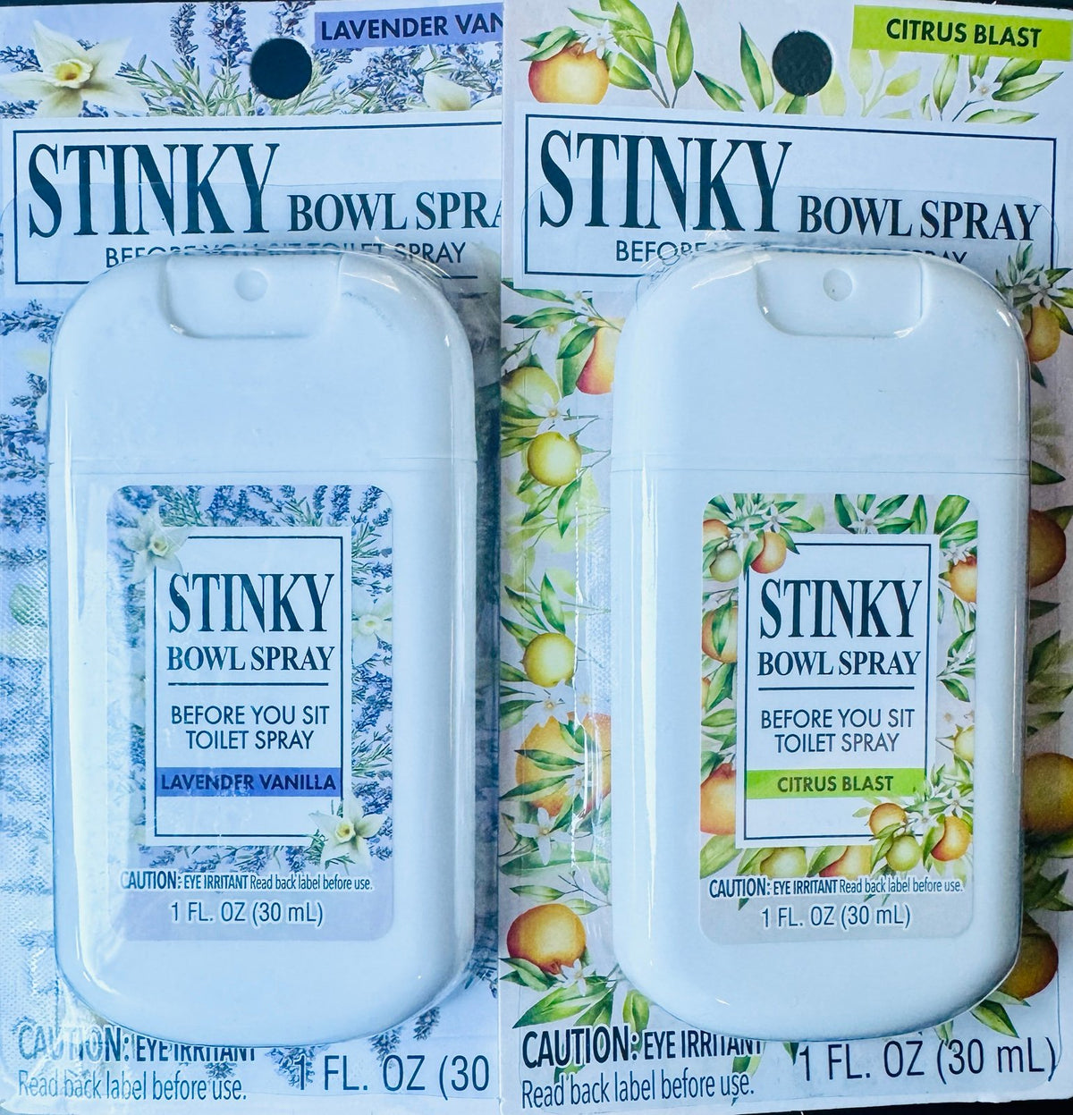Stinky Bowl Spray Lavender Vanilla & Citrus Blast Toilet Spray