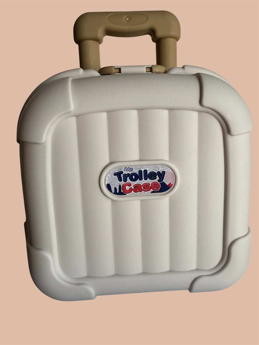 Cosmetic or toys case 14"x14"x3.1 with wheels cream color