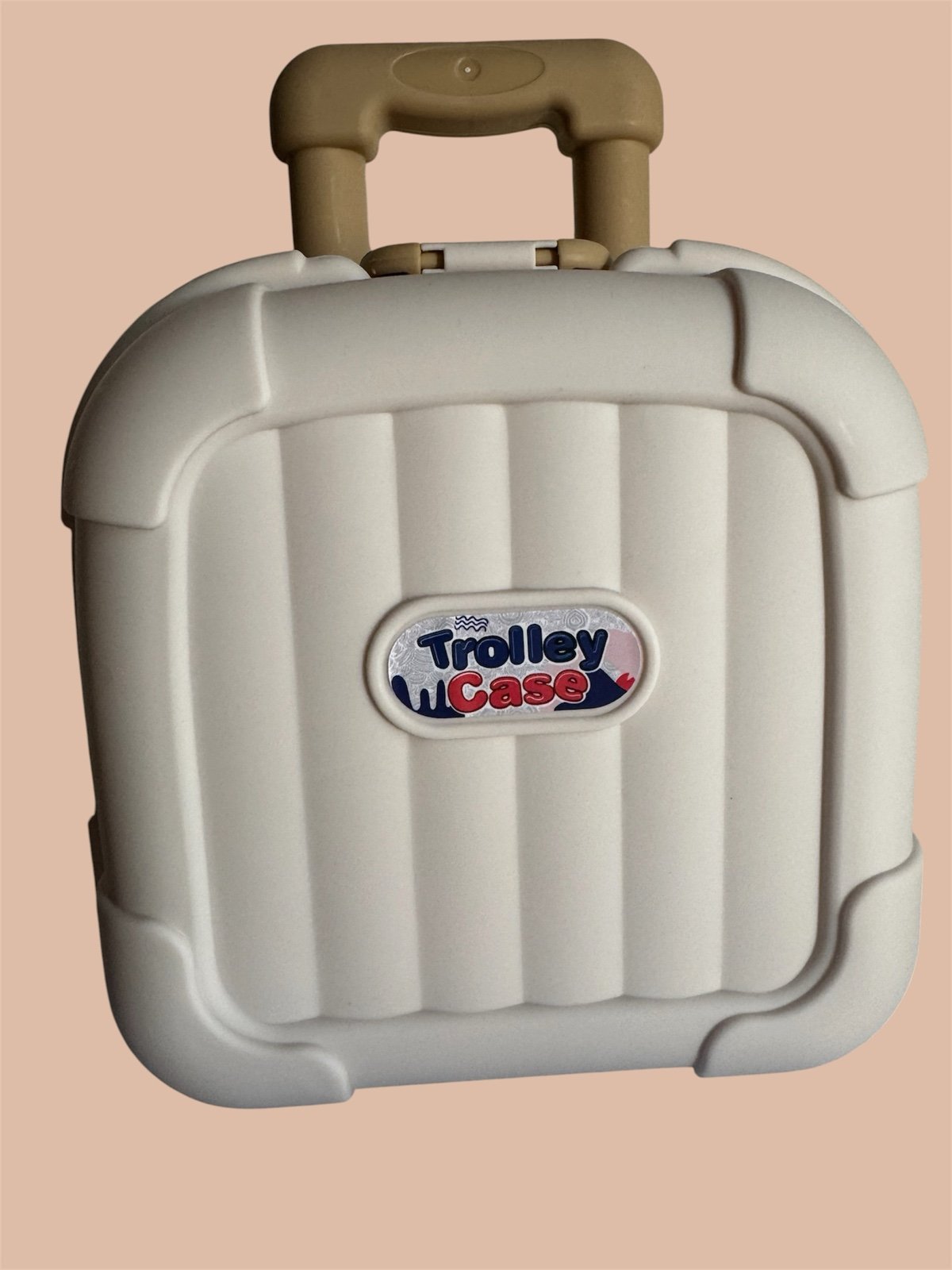 Cosmetic or toys case 14"x14"x3.1 with wheels cream color