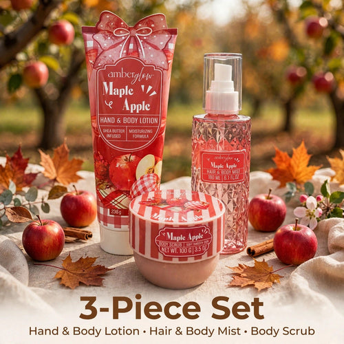 Amberglow Maple Apple Hand & Body Lotion and Body Scrub Set