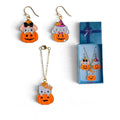 Halloween Kitty and friends earrings and Necklace set