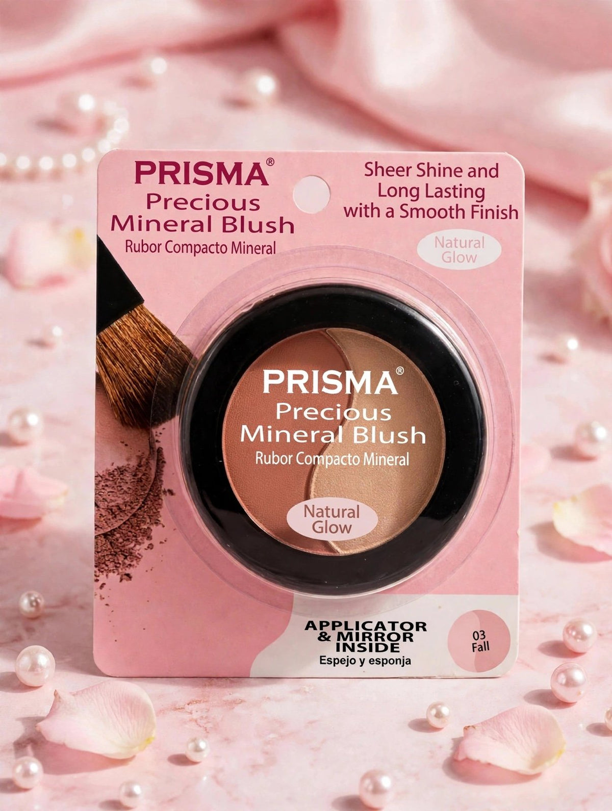 PRISMA Precious Mineral Blush 03 Fall Pressed Powder Sheer Glow w/ Mirror - bareMinerals