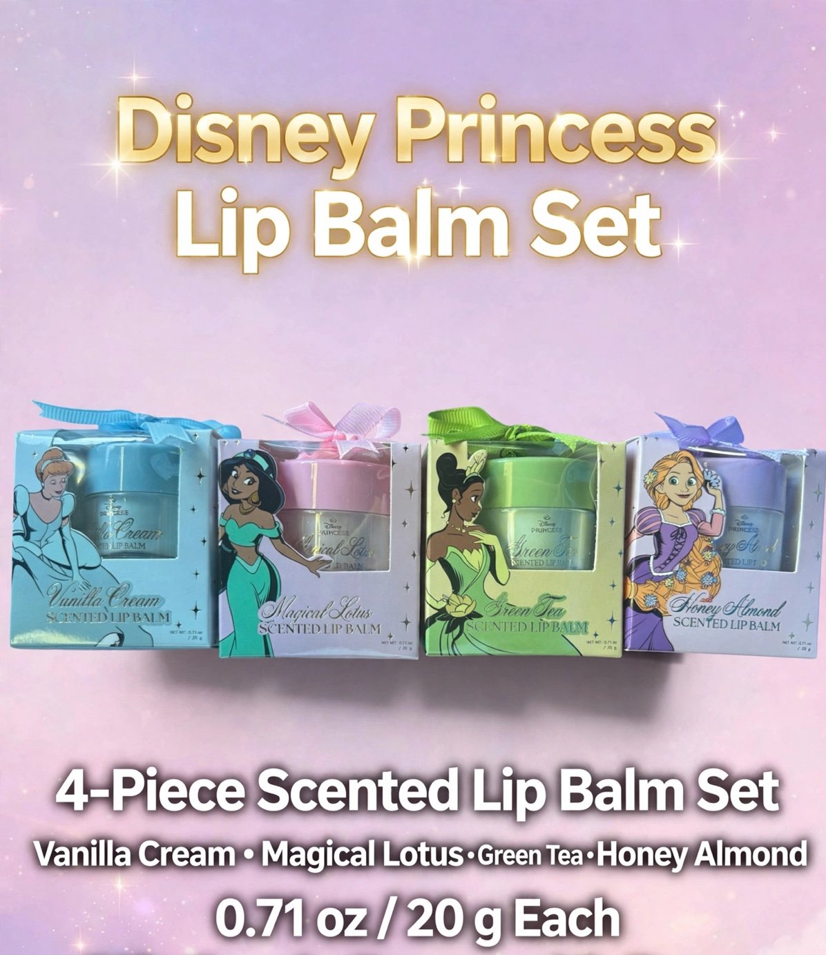 Scented Lip Balm Set 4-Piece - Disney Princess