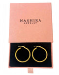NASHIRA JEWELRY Gold-tone Hoop Earrings in pink gift box