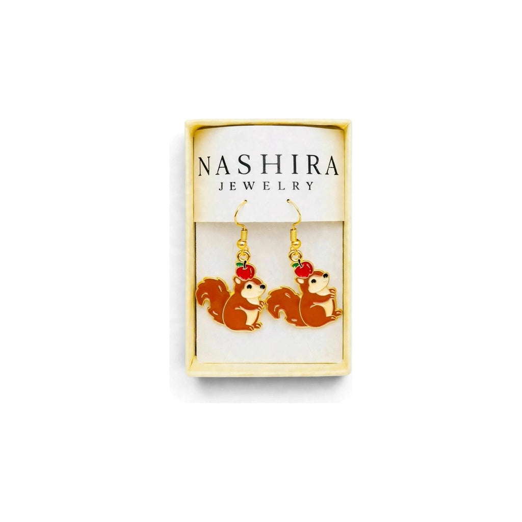 NASHIRA JEWELRY Squirrel Dangle Earrings in gift box