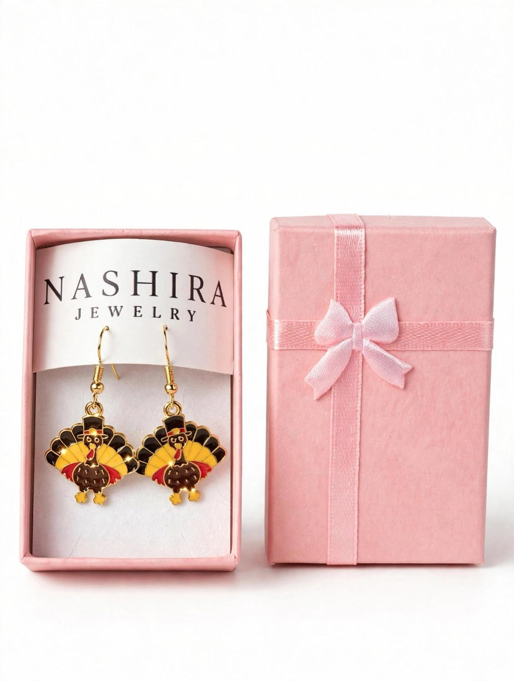 NASHIRA JEWELRY Turkey Dangle Earrings with pink gift box